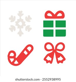 set of the Christmas eve item icon vector.