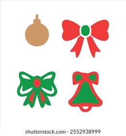 set of the Christmas eve item icon vector.