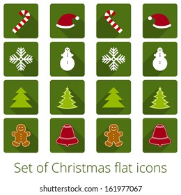 Set of Christmas flat icons