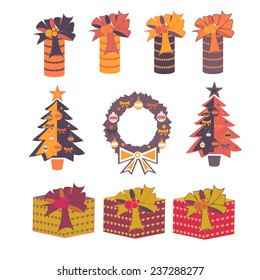Set of christmas flat icons
