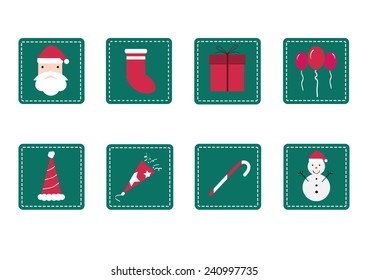 Set of Christmas Flat Icons