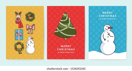 Set of Christmas flyer design template, vector illustration