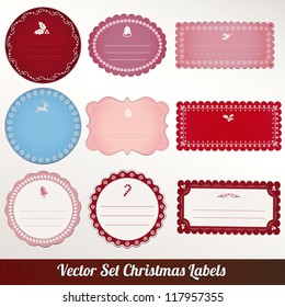 Set of Christmas frame set design. Vintage labels vector illustration.