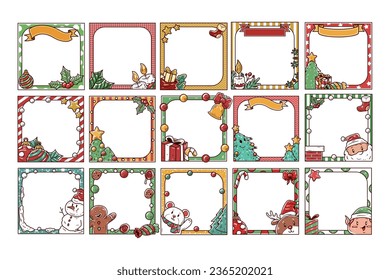 Set of christmas frame element illustration