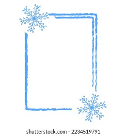 A set of Christmas frames on a blue background.   Vector Illustration.