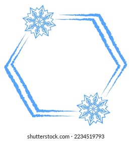 Ein Set von Weihnachtsrahmen auf blauem Hintergrund.   Vektorgrafik.