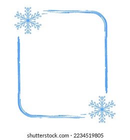 A set of Christmas frames on a blue background.   Vector Illustration.