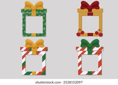 set of Christmas frames in vector designs for borders, frames, greeting cards, Christmas greetings, New Year
