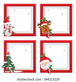 Set Of Christmas Frames,vector Christmas Border, Christmas Frame Picture