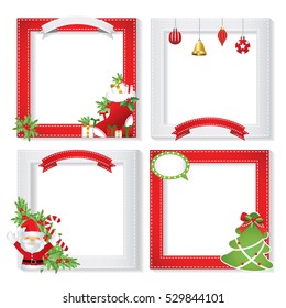 Set Christmas Framesvector Christmas Border Christmas Stock Vector 