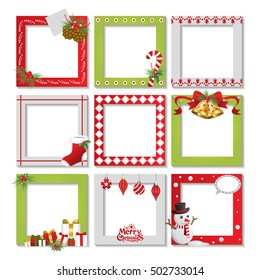 Set Of Christmas Frame,vector Border Christmas, Picture Frame Design