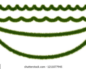Set of Christmas garlands and borders for web and design.