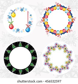 Set of Christmas garlands. Vector clip art.