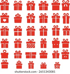 conjunto de caixa de presente de natal 