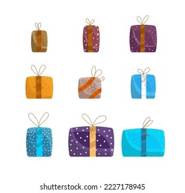 set of christmas gift boxes