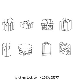 Set of christmas gift boxes - Vector illustration design