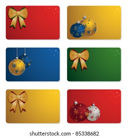 set of christmas gift cards isolated on white