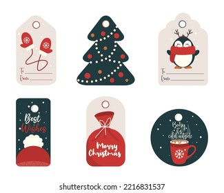 Set of christmas gift labels. Christmas 2023