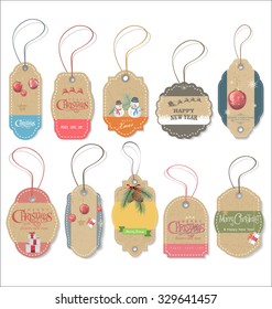 Set of Christmas gift tags