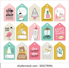 Set of Christmas gift tags