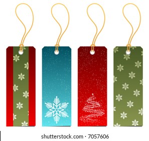 Set of Christmas gift tags in 4 styles