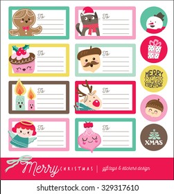 Set of Christmas gift tags/ stickers