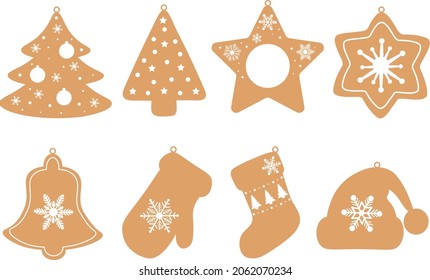 Set Christmas gift tags vector illustration