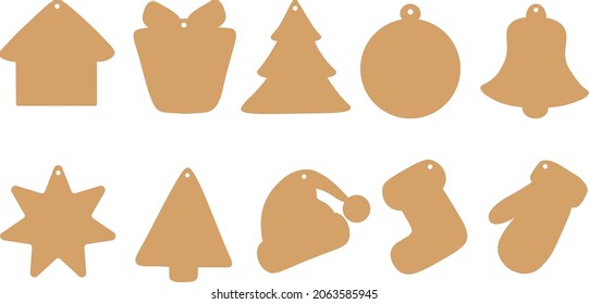 Set Christmas gift tags vector illustration