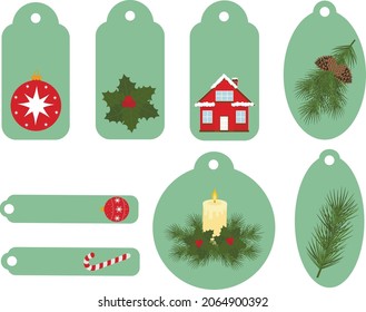 Set Christmas gift tags vector illustration