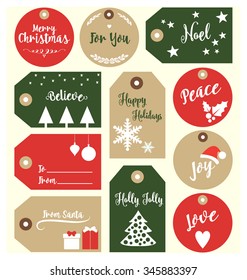 Holiday Gift Tags Vector Art & Graphics