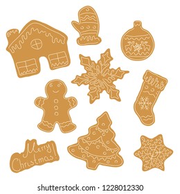 set of christmas gingerbread