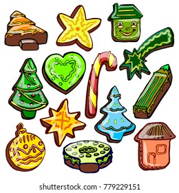 Set of Christmas gingerbread