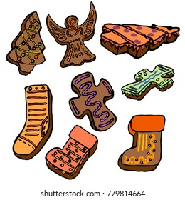 Set of Christmas gingerbread