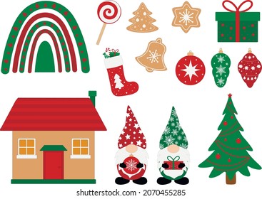 Definir ilustración vectorial Gnomes de Navidad