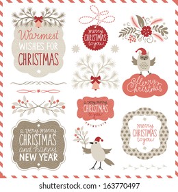 Set of Christmas graphic elements