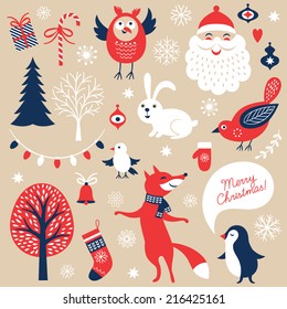 Set of Christmas graphic elements 