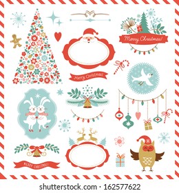 Set of Christmas graphic elements for your design 