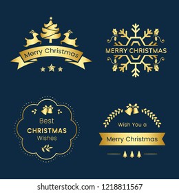 Reihe von Weihnachtsgrüßplaketten Vektor