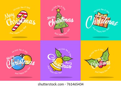 Set of christmas greeting card