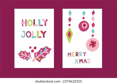 Set of Christmas greeting cards. Vector illustration concepts for graphic and web design.