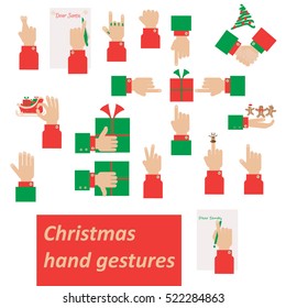 Set of Christmas hand gestures 