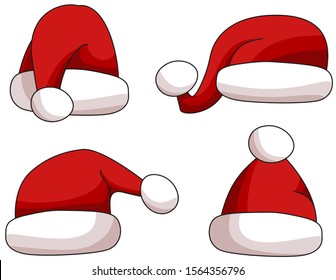 Set of Christmas hats Vector Illustration eps10