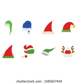 Set of christmas hats - Vector illustration design