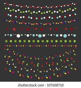 Set Of Christmas And Holiday Lights Vectors