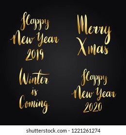 Set of Christmas holiday typography vectors