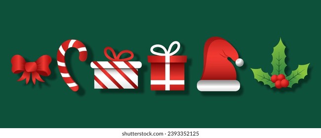 Juego de navidades icono decorativo aislado en fondo verde