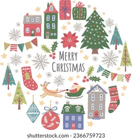 Conjunto de ilustraciones de iconos de navidad