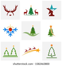 Set of Christmas Icon Logo Design Vector Template Concepts, Emblem, Concept Design, Creative Symbol, Icon