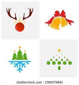 Set of Christmas Icon Logo Design Vector Template Concepts, Emblem, Concept Design, Creative Symbol, Icon