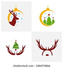 Set of Christmas Icon Logo Design Vector Template Concepts, Emblem, Concept Design, Creative Symbol, Icon